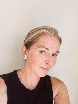 Medium Leather Marbled Earrings, 10 of 10