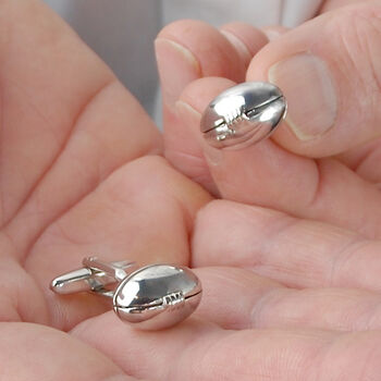 Personalised Rugby Ball Cufflinks, 2 of 7