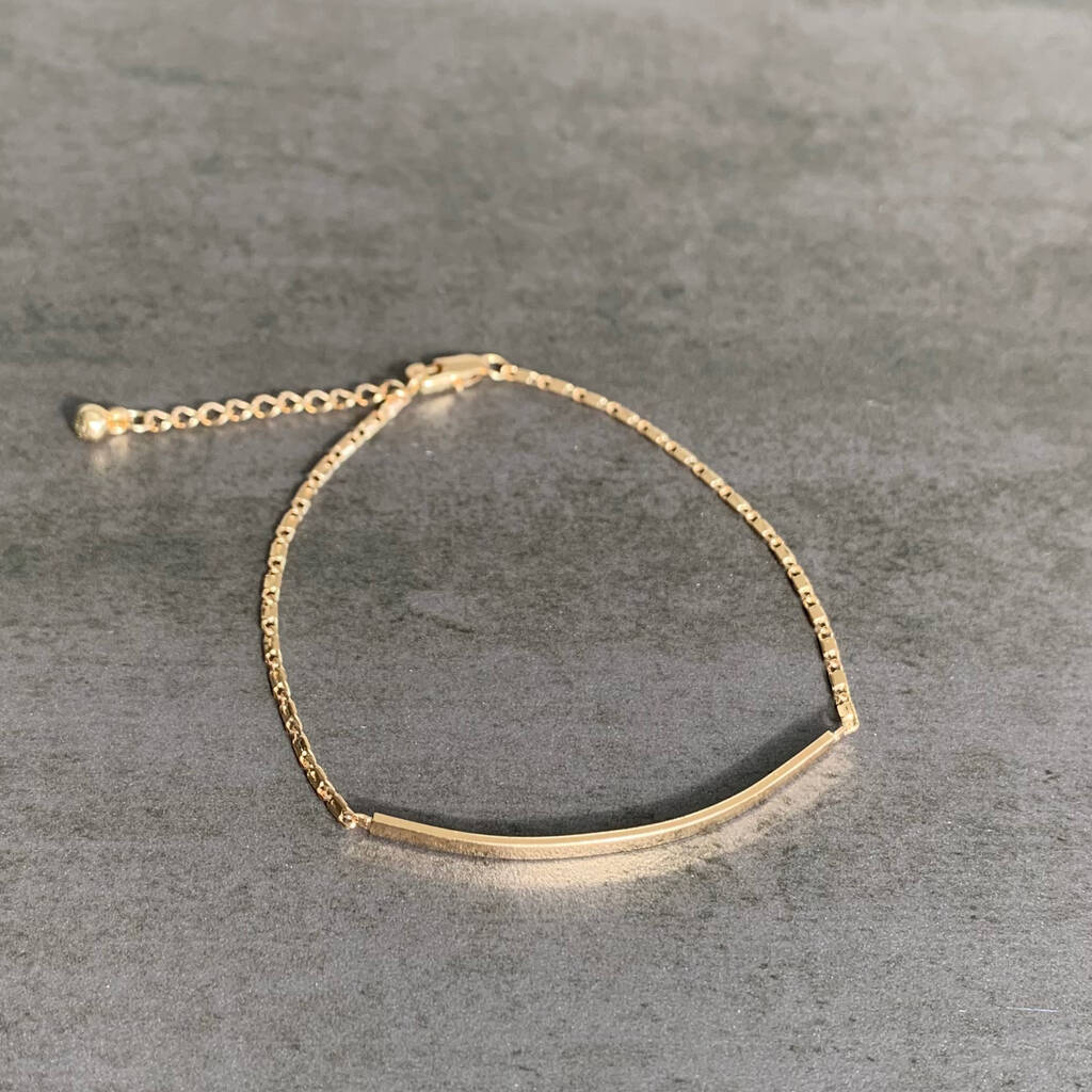 Fine Gold Plated Curve Bracelet By Baronessa