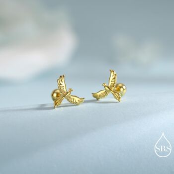 Phoenix Screw Back Earrings In Sterling Silver, 6 of 11