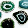 Five Green Agate Slice Calligraphy Place Settings, thumbnail 1 of 1