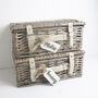 Antique Wash Hamper With Personalised Wooden Tag, thumbnail 1 of 6