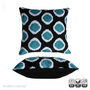 Silk Ikat Velvet Cushion Cover Teal Blue Dots 40x40cm, thumbnail 2 of 5