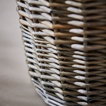Round Lined Wicker Log Basket, 3 of 6