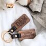 Personalised Couples Engraved Walnut Keyring, thumbnail 2 of 5