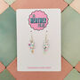 Large Iridescent Sprinkle Lightning Bolt Earrings, thumbnail 4 of 9