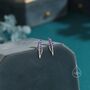 Sterling Silver Extra Tiny Sterling Silver Lavender Stud Earrings, thumbnail 3 of 12