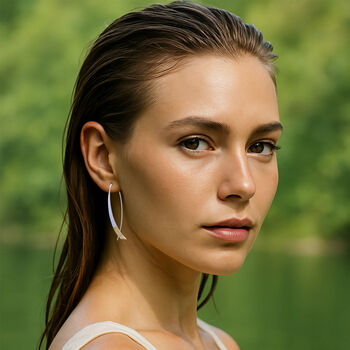 Curl Hoop Rose/Gold Plated Silver Earrings, 5 of 12