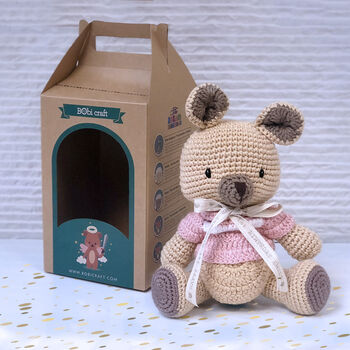 Personalised Hand Knitted Kangaroo Teddy Bear, 2 of 8