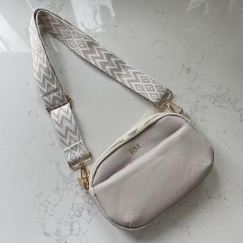 Personalised Lola Embossed Faux Leather Chevron Cross Body Bag, 3 of 6