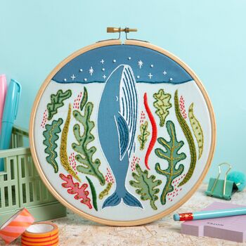 Stargazing Whale Embroidery Kit, 3 of 4