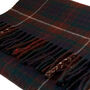 100% Lambswool Tartan Scarf, Brown Purple And Red, thumbnail 2 of 2