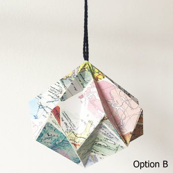 Globetrotter Origami Diamond Ornament Maps, 3 of 6