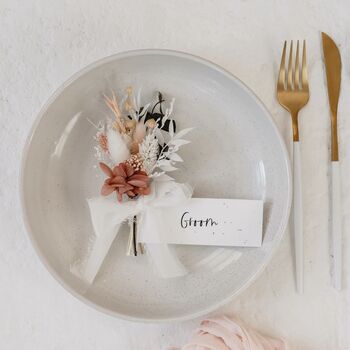 Dried Flower Bunch Wedding Favour And Name Card, 2 of 2