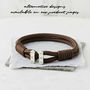 Men's Personalised Coordinate Silver And Cord Bracelet, thumbnail 5 of 9