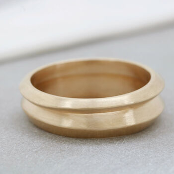 9ct Gold Ring Hand Carved Thin Band, 9 of 12
