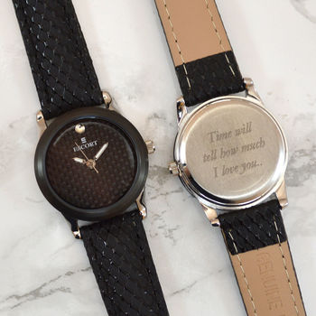 Carbon Black Personalised Ladies Wrist Watch, 4 of 5