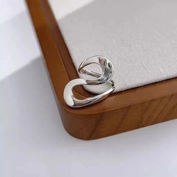 Infinity Loop Adjustable Ring Chunky Gold Statement Band, 5 of 5