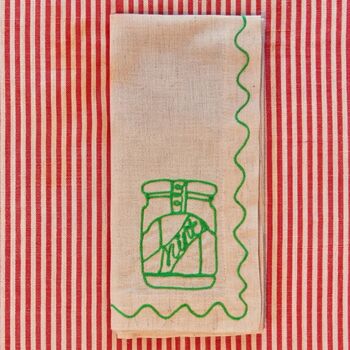 Set Of Six Embroidered Christmas Condiment Napkins, 4 of 11