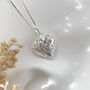 Sterling Silver Personalised Filigree Heart Locket Necklace, thumbnail 1 of 8