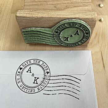 Save The Date Rubber Stamp – Wedding Postmark, 8 of 8