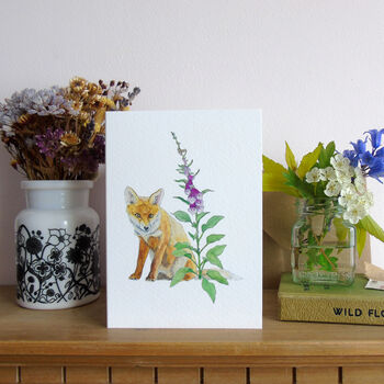 Fox And Foxglove Any Occasion Greetings Card, 2 of 6