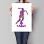 Personalised Girls Football Print, thumbnail 4 of 5