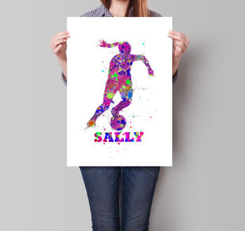 Personalised Girls Football Print, 4 of 5