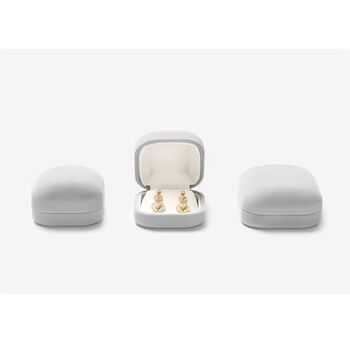 Monaco D’or Grey Velvet Blossom Ombré Curve Travel Jewellery Box, 4 of 4