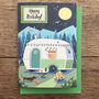 Happy Birthday Outdoors Green Retro Caravan Card, thumbnail 1 of 3