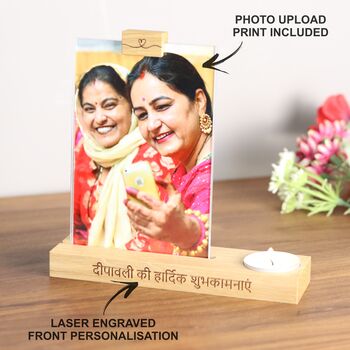 Personalised Diwali Candle Holder Photo Frame, 2 of 9