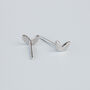 Sterling Silver Minimalist Leaf Stud Earrings, thumbnail 4 of 6