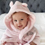 Personalised Pink Baby Gown And Teddy Comforter Set, thumbnail 5 of 12