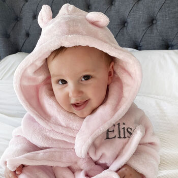 Personalised Pink Baby Gown And Teddy Comforter Set, 5 of 12
