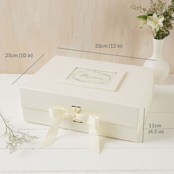 Large Ivory Card Memory Box With Grosgrain Ribbon, 3 of 4