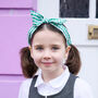 School Gingham Tie Headband Green, thumbnail 4 of 4