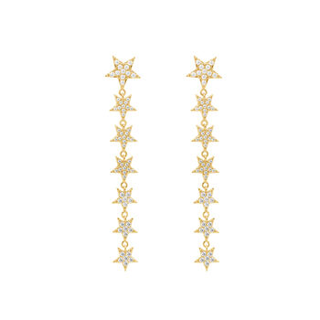 Falling Star 18 K Gold Plated Earrings, 2 of 6