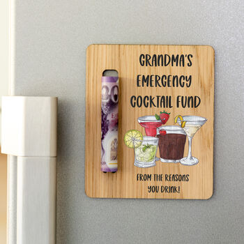 Personalised Emergency Cocktail Money Holder Magnet, 3 of 5
