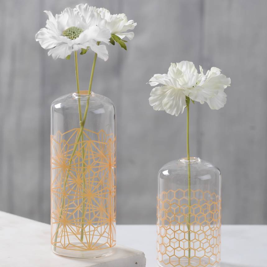 Gold Honeycomb Glass Vases By The Best Room | notonthehighstreet.com