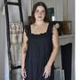 Ladies Black Sleeveless Nightdress With Side Ties 'Betty', thumbnail 4 of 6