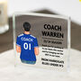 Personalised Football Coach Thank You Acrylic Block, thumbnail 1 of 8