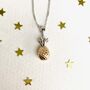 Sterling Silver And Rose Gold Plated Pineapple Necklace, thumbnail 8 of 8