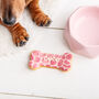 Pink Blush Personalised Iced Dog Biscuit Bone, thumbnail 1 of 2