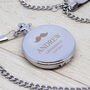 Personalised Silver Plated Groomsmen Icon Pocket Watch, thumbnail 5 of 7