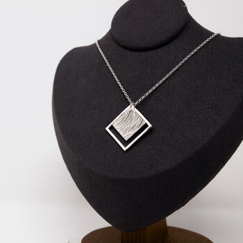 Handmade Grass Meadow Textured Silver Necklace, 4 of 4