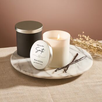 Wedding Soy Wax Day Candle With Personalised Metal Lid, 2 of 9