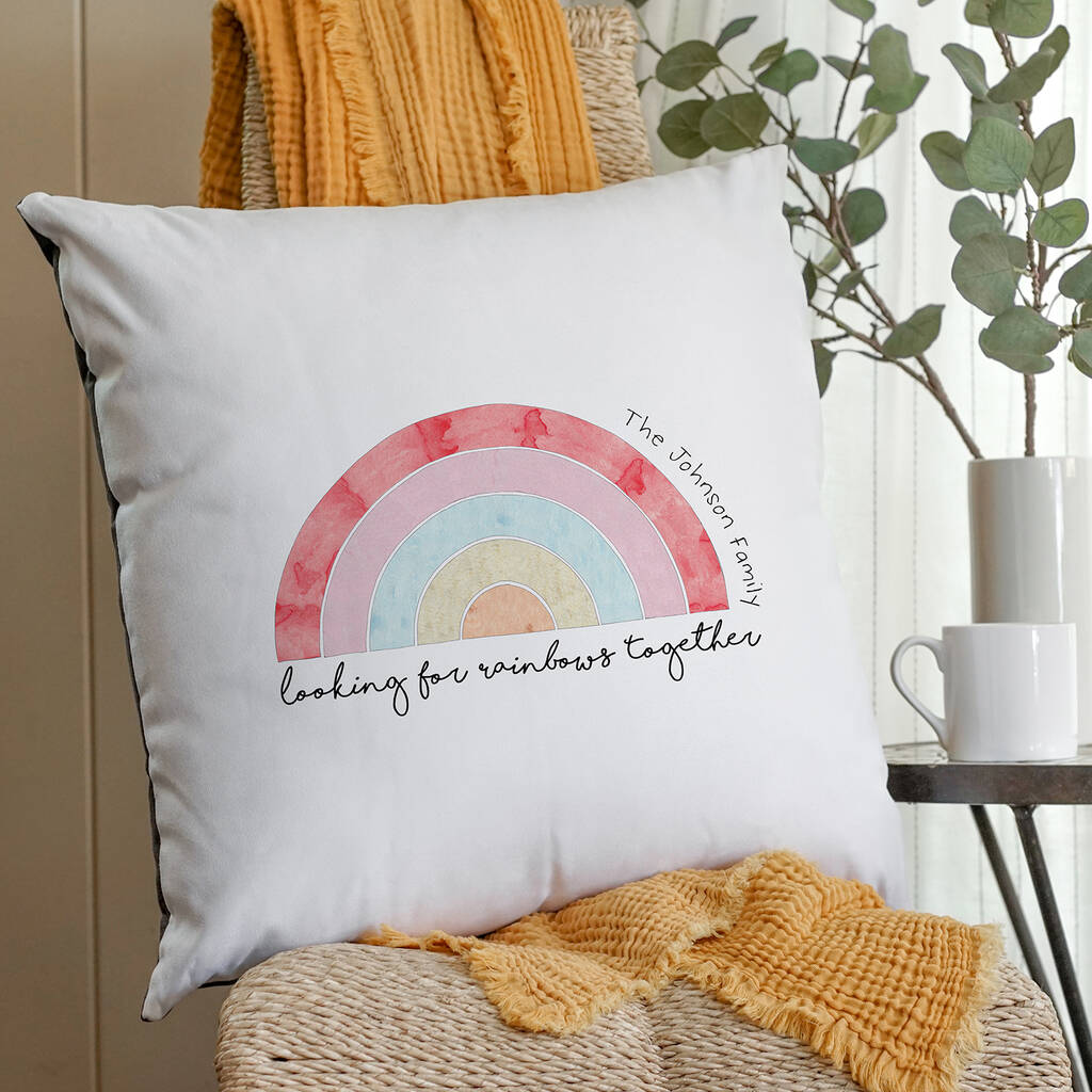 Personalised Family Rainbow Cushion By This Is Nessie
