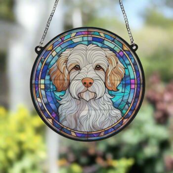 Clumber Spaniel Stained Glass Effect Suncatcher, 3 of 3