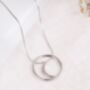 Double Moon Sterling Silver Necklace, thumbnail 1 of 3