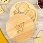 Personalised Love Heart Cheese Board Set Gift For Couples, thumbnail 1 of 7